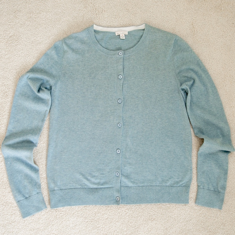GAP Heathered Blue Cardigan Sweater | Sz M
